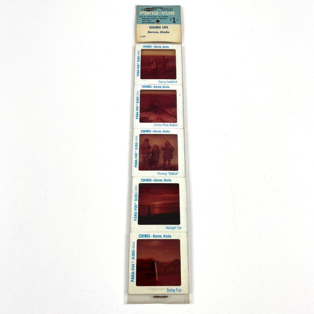 Vintage Sawyers GAF Pana-Vue Slides‎ Eskimo Life Barrow Alaska Lot of 5 S029